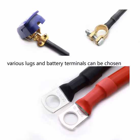 Processando conector terminal de bateria de fio de carro 35mm2 2AWG, fio de conexão de bateria de extensão automática, acessórios de cabo