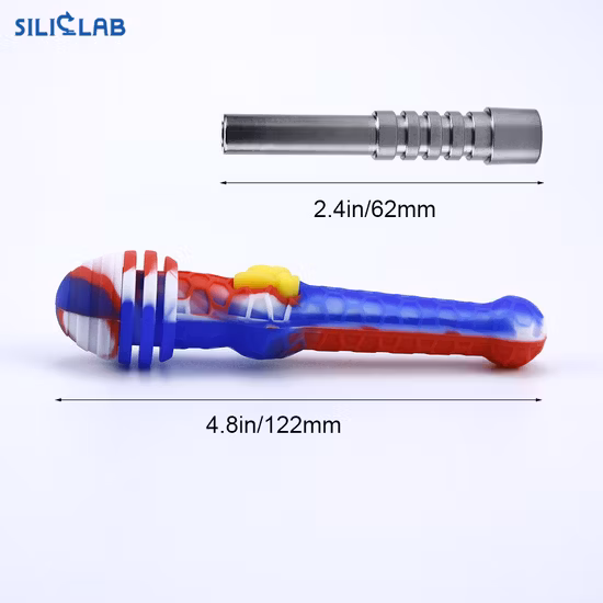 Coletor de néctar de palha silicone caber 510 bateria nc com ponta de aço inoxidável quartzo dab palha plataformas petrolíferas acessórios para cachimbos