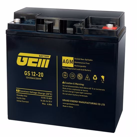 Preço de fábrica 12V 20ah Substituição recarregável UPS bateria de backup SLA VRLA Bateria de ciclo profundo